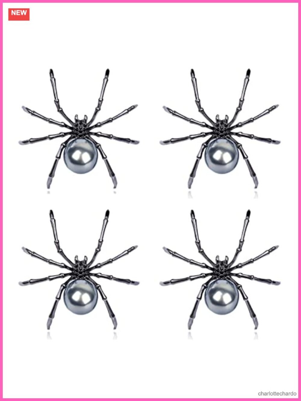 Gothic Spider Brooch Pin for Women Halloween Costume Jewelry Cloak Hat Bag